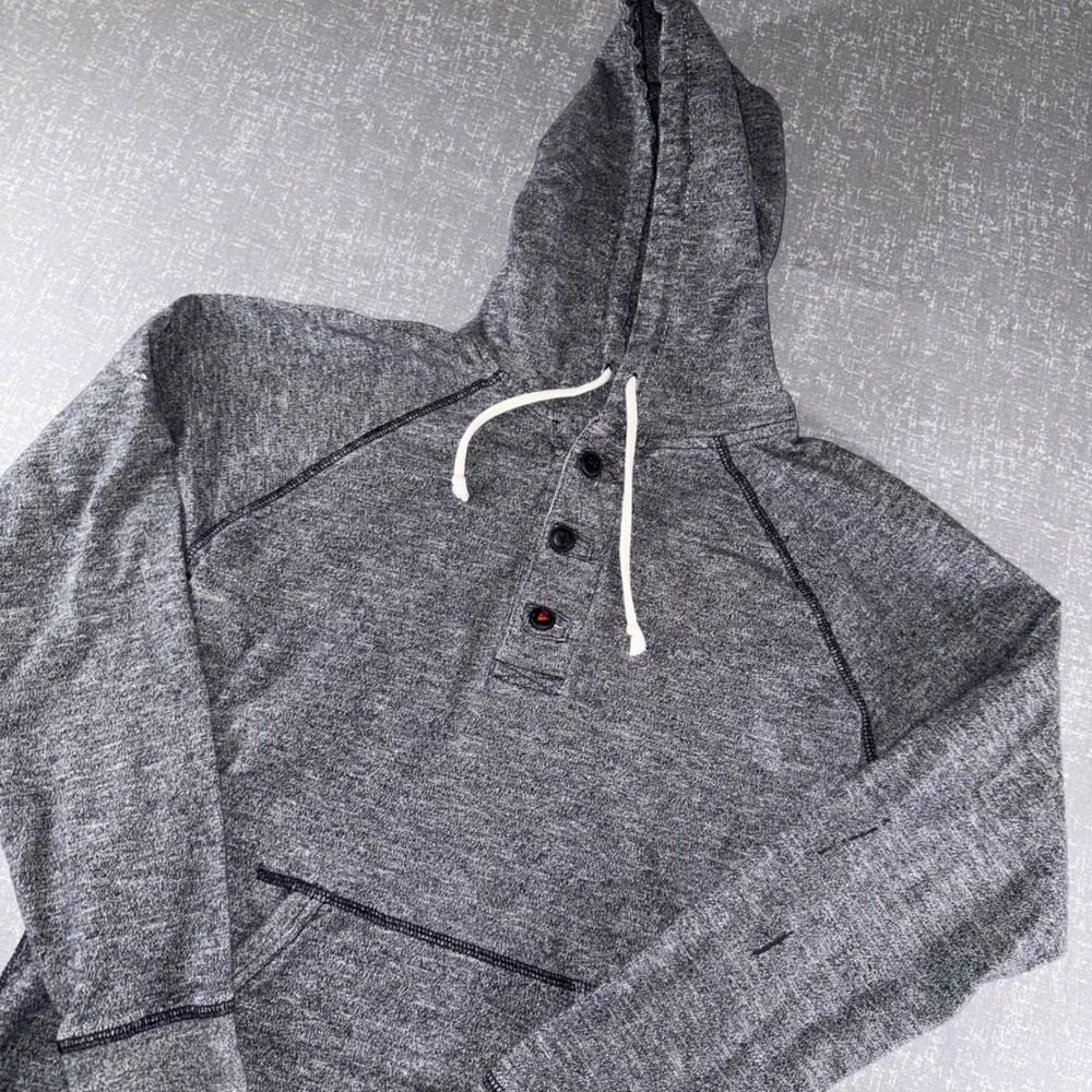Vans Off The Wall Van Doren Collection Mens Grey Henley Hoodie Sweatshirt Size M